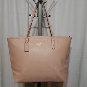 Large nude Coach purse